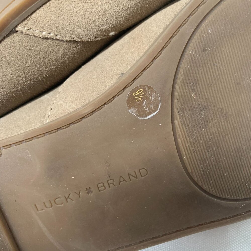 Lucky Brand Charsa Suede Slip-On Loafers Tan Slip On Flats Size 9.5 - Picture 7 of 8